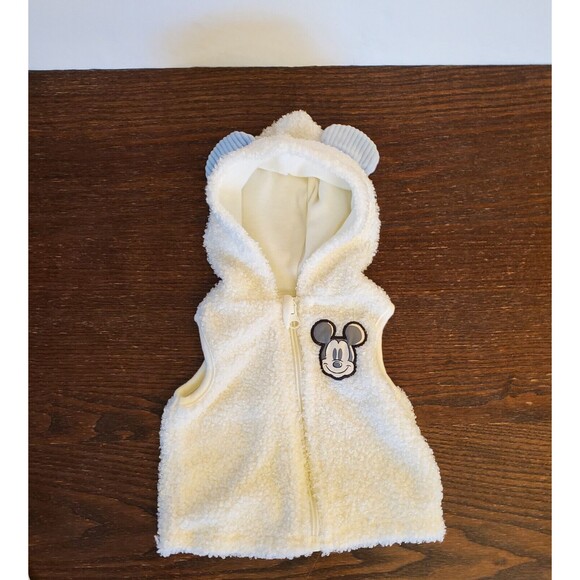 Bundle 2 Disney Baby Boy Mickey Mouse Hooded Vest & Just Too Cute Snap Bodysuit - Picture 2 of 10